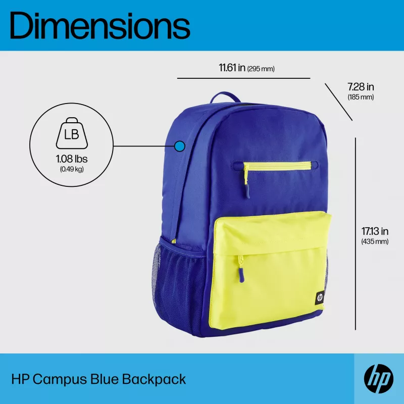 HP Campus Blue Σακίδιο πλάτης, Σακίδιο πλάτης, 39,6 cm (15,6 ίντσες), 490 g
