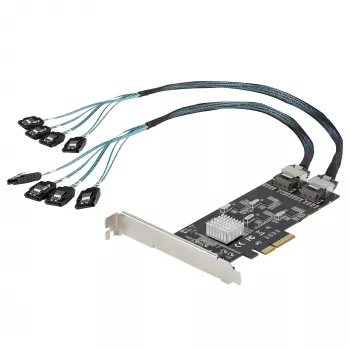 StarTech.com 8-Port SATA PCIe Κάρτα – PCI Express 6 Gbit/s Κάρτα επέκτασης SATA με 4 Host Controllers – Κάρτα ελεγκτή SATA PCIe – PCI-e x4 Gen 2 σε SATA III – SATA HDD/SSD