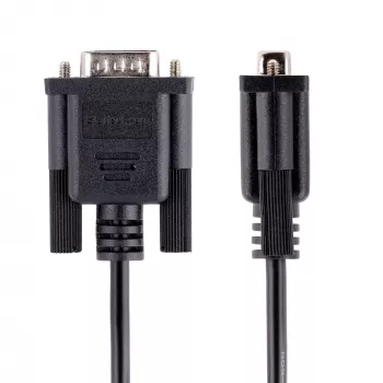 StarTech.com 3m RS232 σειριακό καλώδιο null modem, crossover σειριακό καλώδιο με θωράκιση Al-Mylar, καλώδιο σειριακής θύρας COM DB9 θηλυκό σε αρσενικό, συμβατό με συσκευές DTE, μαύρο, F/M