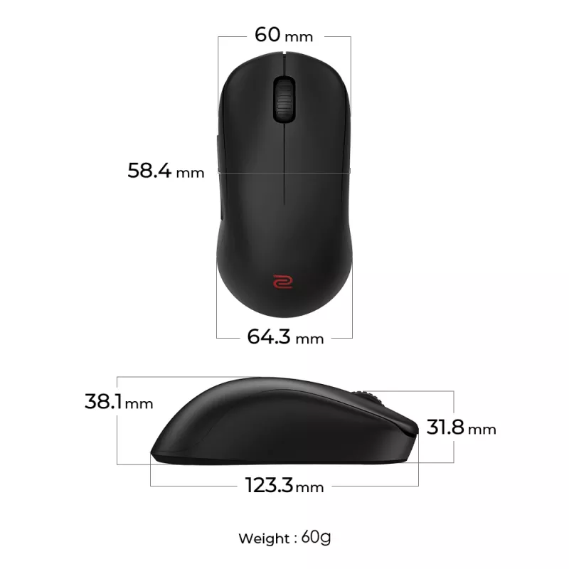 ZOWIE U2-DW ποντίκι gaming δεξιόχειρο RF Wireless 3200 DPI