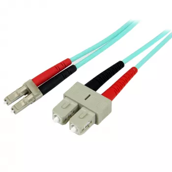 StarTech.com 2m (6ft) LC/UPC σε SC/UPC OM3 πολύτροπο καλώδιο οπτικών ινών, full duplex 50/125µm zipcord καλώδιο οπτικών ινών, 100G, χαμηλή εξασθένηση, LSZH καλώδιο patch οπτικών ινών