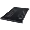 StarTech.com ADJSHELF 1U αεριζόμενο ράφι ρυθμιζόμενου βάθους για rack διακομιστή, 19 ίντσες, 80 kg (175 lb), βάθος τοποθέτησης 480–960 mm (19,5–38 ίντσες), βάθος 70 cm (27,5 ίντσες), μαύρο