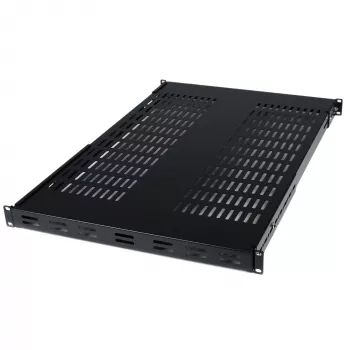 StarTech.com ADJSHELF 1U αεριζόμενο ράφι ρυθμιζόμενου βάθους για rack διακομιστή, 19 ίντσες, 80 kg (175 lb), βάθος τοποθέτησης 480–960 mm (19,5–38 ίντσες), βάθος 70 cm (27,5 ίντσες), μαύρο