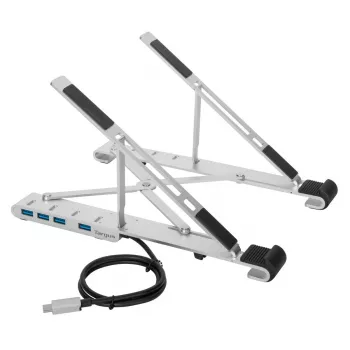 Targus AWU100205GL βάση φορητού υπολογιστή με USB hub 4 θυρών, 25,4–39,6 cm (10–15,6 ίντσες), ασημί
