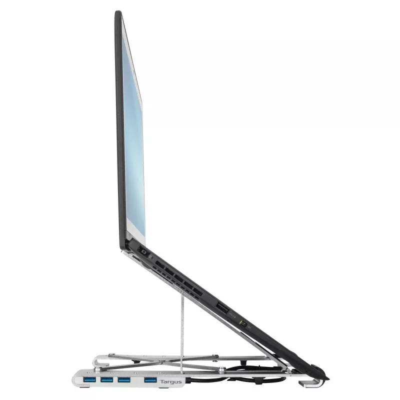 Targus AWU100205GL βάση φορητού υπολογιστή με USB hub 4 θυρών, 25,4–39,6 cm (10–15,6 ίντσες), ασημί