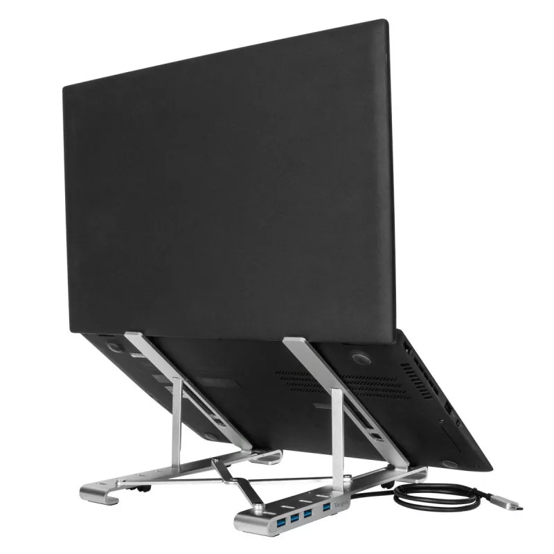 Targus AWU100205GL βάση φορητού υπολογιστή με USB hub 4 θυρών, 25,4–39,6 cm (10–15,6 ίντσες), ασημί