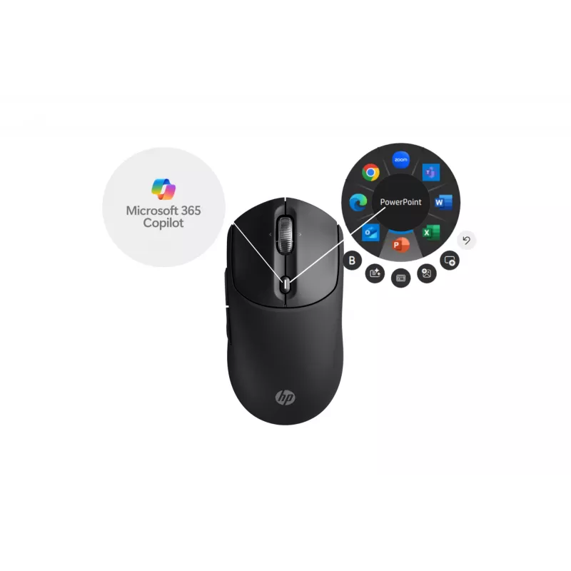 HP 700 Επαναφορτιζόμενο Ασύρματο Ποντίκι, Αμφίχειρο, RF Wireless + Bluetooth, 6000 DPI, Μαύρο