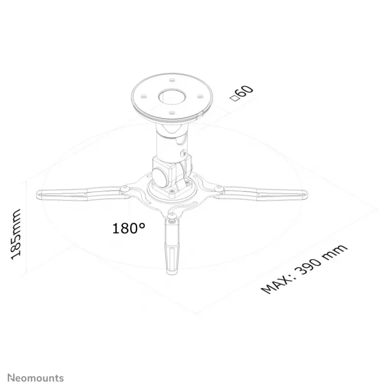 Neomounts BEAMER-C50 Βάση Οροφής για Projector - H 18,5 cm - Πλήρως Κινητή