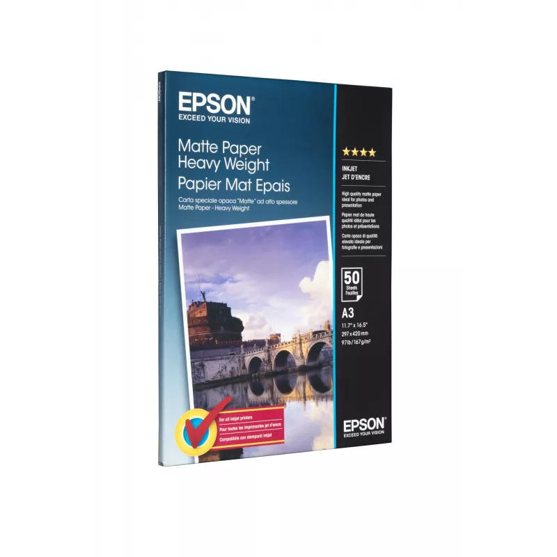 Epson Matte Paper Heavy Weight, DIN A3, 167 g/m², 50 Φύλλα