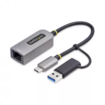 StarTech.com Προσαρμογέας USB-C σε Ethernet με Dongle USB-A, 10/100/1000 Mbit/s, Προσαρμογέας Δικτύου USB 3.0 σε Gigabit Ethernet, Καλώδιο 15 cm Σταθερό, Προσαρμογέας USB GbE