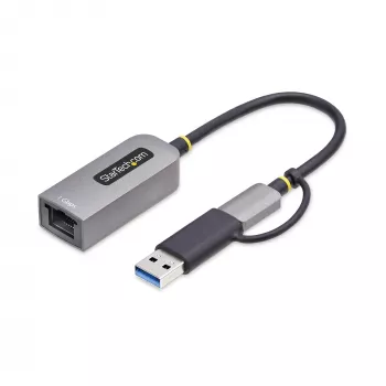 StarTech.com Προσαρμογέας USB-C σε Ethernet με Dongle USB-A, 10/100/1000 Mbit/s, Προσαρμογέας Δικτύου USB 3.0 σε Gigabit Ethernet, Καλώδιο 15 cm Σταθερό, Προσαρμογέας USB GbE