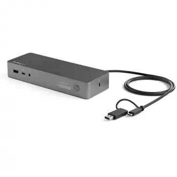 StarTech.com Universal Docking Station φορητού υπολογιστή, Υβριδικό USB-C & USB-A Dock, Dual 4K DP & HDMI, 100W PD, Mac / Windows / Chrome OS, 4x USB 5Gbps Hub, GbE