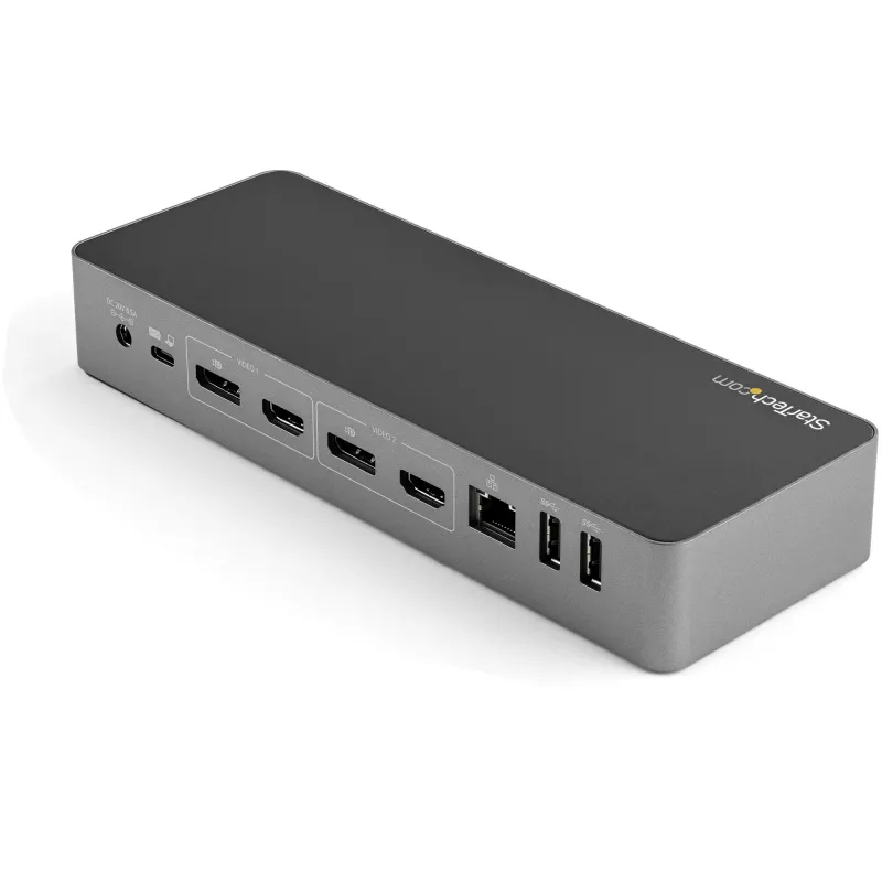 StarTech.com Universal Docking Station φορητού υπολογιστή, Υβριδικό USB-C & USB-A Dock, Dual 4K DP & HDMI, 100W PD, Mac / Windows / Chrome OS, 4x USB 5Gbps Hub, GbE