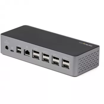 StarTech.com USB-C-Dock – 4K 60Hz Quad-Monitor DisplayPort & HDMI – Universal USB-C Docking Station με 100W Power Delivery – USB Hub με 1x USB Type-C & 3x USB-A, Ethernet, Ήχος