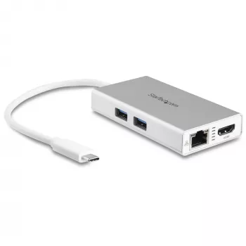 StarTech.com USB-C Multiport Adapter – USB-C Travel-Docking Station με 4K HDMI – 60 W Power Delivery Pass-Through, GbE, 2-Port USB-A 3.0 Hub – Φορητό Mini-USB Type-C Dock για φορητό υπολογιστή – Λευκό