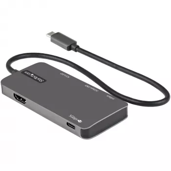 StarTech.com DKT30CHSDPD προσαρμογέας πολλαπλών θυρών USB-C mini dock, HDMI 4K, 100 W PD pass-through, υποδοχή SD/microSD, διανομέας USB 3.0 3 θυρών, σταθερό καλώδιο 30 cm