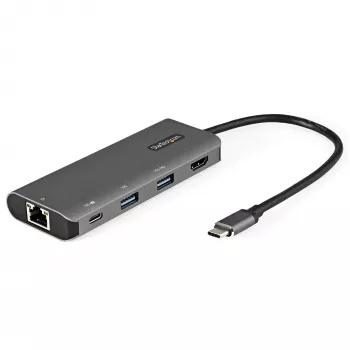 StarTech.com USB-C Multiport Adapter - 10 Gbit/s USB Type-C Mini-Dock με 4K 30 Hz HDMI - 100 W Power Delivery Pass-Through - 3-Port USB Hub, GbE - USB 3.1/3.2 Gen 2 Laptop Dock - 25,4 cm καλώδιο
