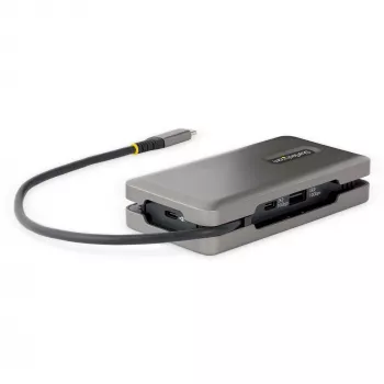 StarTech.com USB-C Multiport Adapter – HDMI/VGA – 4K 60 Hz – 3-Port USB Hub – 100 W Power Delivery Pass-Through – GbE – Mini Docking Station για ταξίδια με φόρτιση – Περιτυλιγμένο καλώδιο, 30 cm