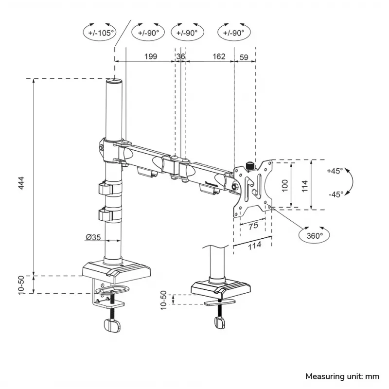 Neomounts DS60-600BL1 Βάση οθόνης 10-32 inch - Quick-Fix - 180°-Stopp