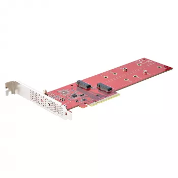 StarTech.com Dual M.2 PCIe SSD Κάρτα προσαρμογέα, PCIe x8 / x16 σε Dual NVMe ή AHCI M.2 SSDs, PCI Express 4.0, 7,8 GBps/Μονάδα, Απαιτείται Bifurcation - Συμβατό με Windows/Linux