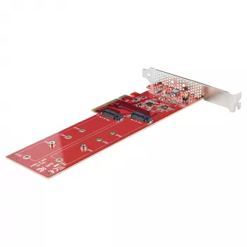 StarTech.com Dual M.2 PCIe SSD Κάρτα προσαρμογέα, PCIe x8 / x16 σε Dual NVMe ή AHCI M.2 SSDs, PCI Express 4.0, 7,8 GBps/Μονάδα, Απαιτείται Bifurcation - Συμβατό με Windows/Linux