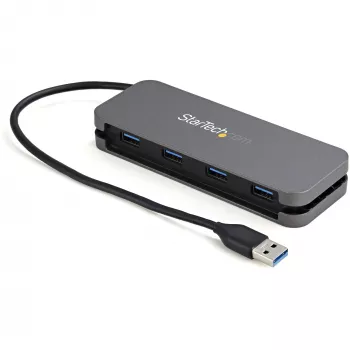StarTech.com 4 Port USB 3.0 Hub - USB-A σε 4x USB-A - SuperSpeed 5Gbps φορητό USB 3.1 Gen 1 Type-A hub - USB-Bus-powered - Laptop/Desktop USB hub με μακρύ καλώδιο 28 cm & cable management~4 Port USB 3.0 Hub - USB-A σε 4x USB-A - SuperSpeed 5Gbps φορητό USB 3.2 Gen 1 Type-A hub - USB-Bus-powered - Laptop/Desktop USB hub με μακρύ καλώδιο 28 cm & cable management