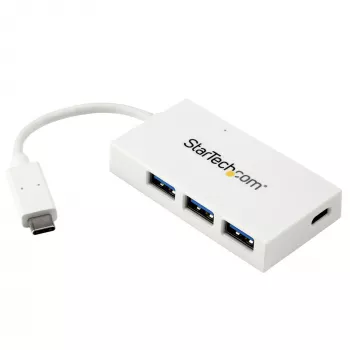 StarTech.com HB30C3A1CFBW διανομέας USB-C 4 θυρών, 1x USB-C + 3x USB-A, USB 3.0 SuperSpeed 5Gbps, φορητός, λευκός