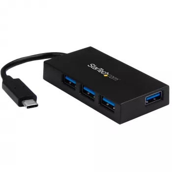 StarTech.com 4 Port USB C Hub - USB Type-C hub με 4x USB-A θύρες (USB 3.0/3.1 Gen 1 SuperSpeed 5 Gbit/s) - USB-Bus ή ανεξάρτητη τροφοδοσία - Φορητό USB-C σε USB-A BC-1.2 φορτιστή hub με τροφοδοτικό~4 Port USB C Hub - USB Type-C hub με 4x USB-A θύρες USB 3.0 hub (5 Gbit/s) - USB-Bus ή ανεξάρτητη τροφοδοσία - Φορητό USB-C σε USB-A BC-1.2 φορτιστή hub με τροφοδοτικό