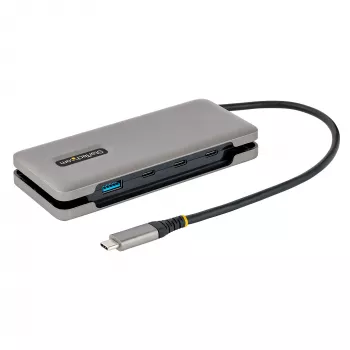 StarTech.com HB31CM1A3CB USB-C hub 4 θυρών, 1x USB-A + 3x USB-C, USB 3.2 Gen 2 10 Gbps, τροφοδοσία μέσω διαύλου, καλώδιο wrap-around 25 cm (9,8 ίντσες)