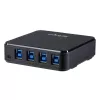 StarTech.com 4-σε-4 USB 3.0 περιφερειακό switch box, 5 Gbit/s, Micro-USB Type-B, Μαύρο, Πλαστικό, CE, FCC, REACH, 0 - 40 °C