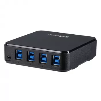 StarTech.com 4-σε-4 USB 3.0 περιφερειακό switch box, 5 Gbit/s, Micro-USB Type-B, Μαύρο, Πλαστικό, CE, FCC, REACH, 0 - 40 °C