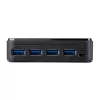 StarTech.com 4-σε-4 USB 3.0 περιφερειακό switch box, 5 Gbit/s, Micro-USB Type-B, Μαύρο, Πλαστικό, CE, FCC, REACH, 0 - 40 °C