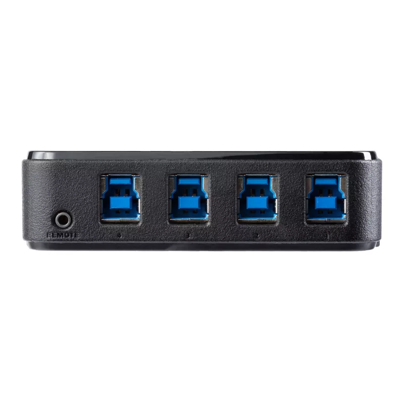 StarTech.com 4-σε-4 USB 3.0 περιφερειακό switch box, 5 Gbit/s, Micro-USB Type-B, Μαύρο, Πλαστικό, CE, FCC, REACH, 0 - 40 °C