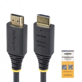 StarTech.com 3m (10ft) Premium Certified High Speed HDMI καλώδιο, 4K 60Hz/1440p 144Hz, HDR10/HDCP 2.2/ARC, 18Gbps, UHD HDMI 2.0 καλώδιο για TV/Monitor/οθόνη, TPE περίβλημα