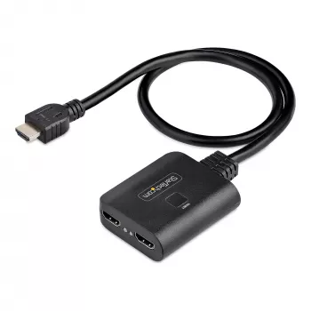 StarTech.com 2-Port HDMI splitter, 4K 60Hz HDMI 2.0 βίντεο, 4K HDMI splitter 1 In 2 Out, 1x2 HDMI Display/έξοδος splitter, HDR/HDCP, 50 cm ενσωματωμένο HDMI καλώδιο