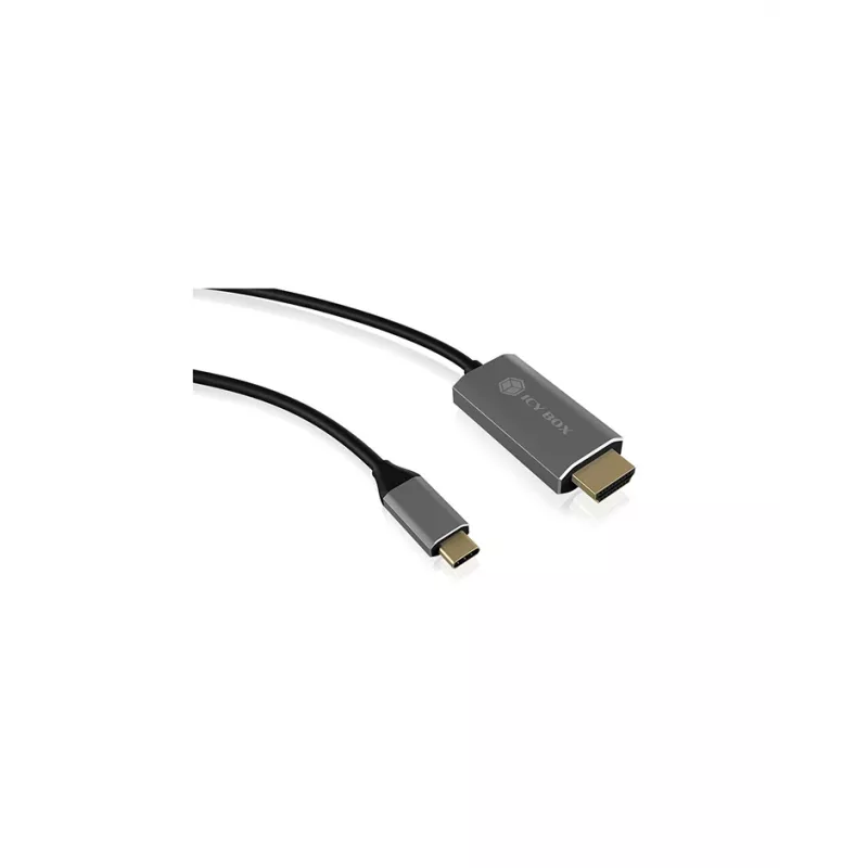 Icy Box IB-CB020-C καλώδιο USB Type-C σε HDMI, 1,8 m, 4K 60 Hz, μαύρο/ασημί