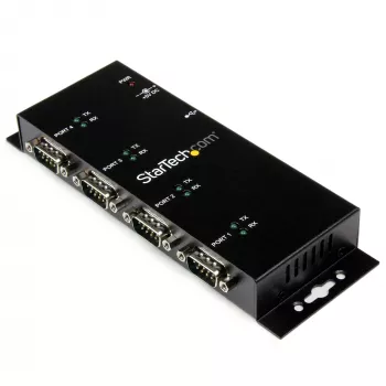 StarTech.com Hub προσαρμογέα 4 Θυρών USB σε DB9 RS232 Σειριακό – Βιομηχανική τοποθέτηση σε ράγα DIN και τοίχο