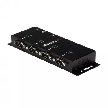 StarTech.com Hub προσαρμογέα 4 Θυρών USB σε DB9 RS232 Σειριακό – Βιομηχανική τοποθέτηση σε ράγα DIN και τοίχο