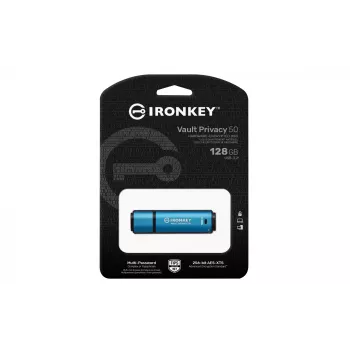 Kingston Technology IronKey 128 GB Vault Privacy 50 AES-256 κρυπτογραφημένο, FIPS 197