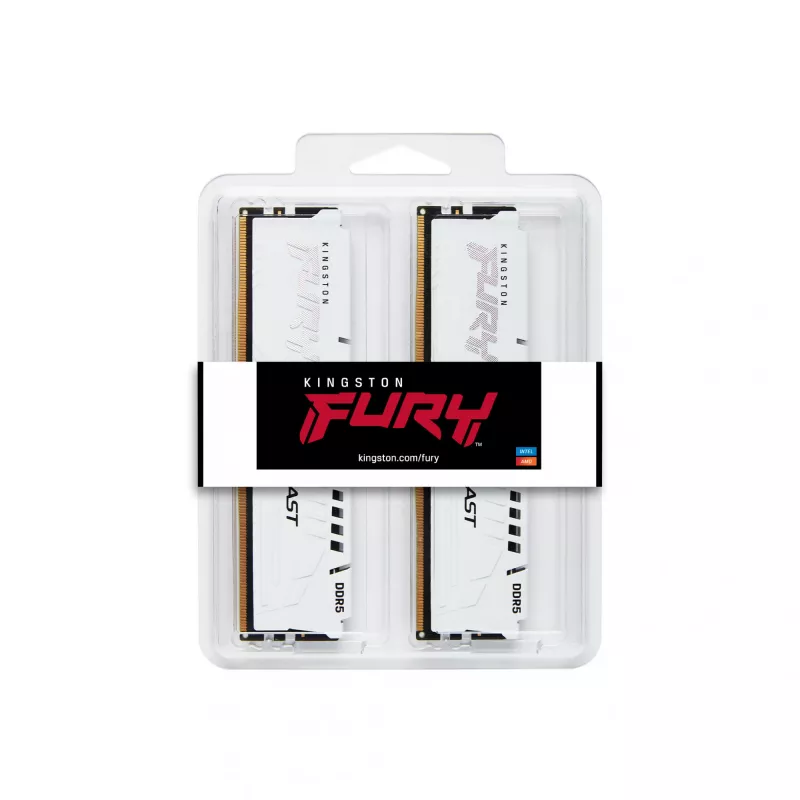 Kingston Technology FURY Beast 32GB 5200MT/s DDR5 CL40 DIMM (Σετ 2) Λευκό XMP