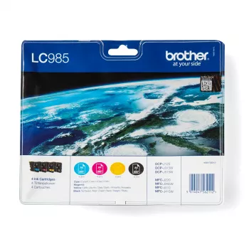 Brother LC985VALBP μελανοδοχείο 4 τεμ. γνήσιο μαύρο, cyan, ματζέντα, κίτρινο