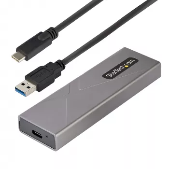 StarTech.com USB-C 10 Gbit/s σε M.2 NVMe ή M.2 SATA SSD θήκη – θήκη εξωτερική αλουμινίου χωρίς εργαλεία για M.2 PCIe/SATA NGFF SSD – καλώδιο USB Type-C και Type-A – υποστηρίζει 2230/2242/2260/2280