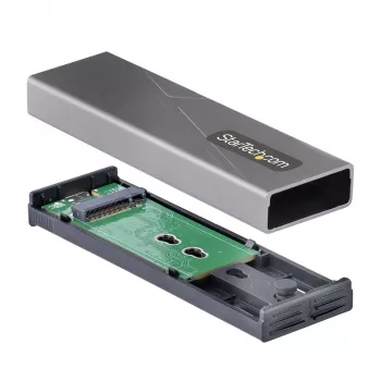 StarTech.com USB-C 10 Gbit/s σε M.2 NVMe ή M.2 SATA SSD θήκη – θήκη εξωτερική αλουμινίου χωρίς εργαλεία για M.2 PCIe/SATA NGFF SSD – καλώδιο USB Type-C και Type-A – υποστηρίζει 2230/2242/2260/2280