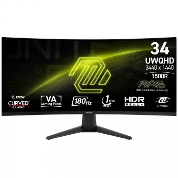 MSI MAG 346CQ Οθόνη Υπολογιστή 86,4 cm (34 ίντσες) 3440 x 1440 Pixel UltraWide Dual Quad HD LCD Μαύρο