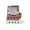 StarTech.com Κάρτα PCIe USB Type-C 4 θυρών, USB 3.2 10Gbps, Κάρτα επέκτασης USB-C PCI Express, 4x ανεξάρτητοι ελεγκτές USB, Windows/Linux/macOS, TAA-συμβατό