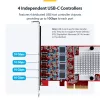 StarTech.com Κάρτα PCIe USB Type-C 4 θυρών, USB 3.2 10Gbps, Κάρτα επέκτασης USB-C PCI Express, 4x ανεξάρτητοι ελεγκτές USB, Windows/Linux/macOS, TAA-συμβατό