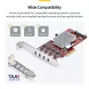 StarTech.com Κάρτα PCIe USB Type-C 4 θυρών, USB 3.2 10Gbps, Κάρτα επέκτασης USB-C PCI Express, 4x ανεξάρτητοι ελεγκτές USB, Windows/Linux/macOS, TAA-συμβατό
