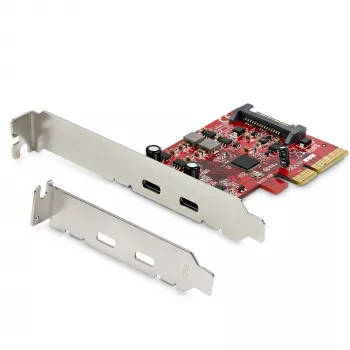 StarTech.com Κάρτα PCIe 2 Θυρών USB 3.2 Gen 2, Κάρτα ελεγκτή USB-C 10Gbps SuperSpeed PCI Express 3.0 x4, Κάρτα προσαρμογέα USB Type-C, Μόνο δεδομένα, Windows/macOS/Linux, TAA