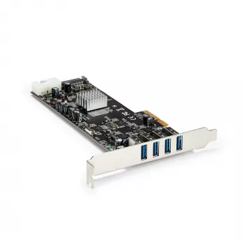 StarTech.com Κάρτα PCIe 4 Θυρών USB 3.0 με 4 αποκλειστικά κανάλια 5 Gbit/s (USB 3.1 Gen 1) – UASP – Τροφοδοσία SATA/LP4 – Κάρτα προσαρμογέα PCI-Express