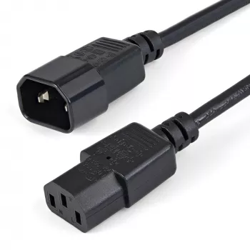 StarTech.com Καλώδιο επέκτασης ρεύματος 1m, C14 σε C13, 10A 125V, 18AWG, Καλώδιο επέκτασης ρεύματος υπολογιστή, Καλώδιο επέκτασης ρεύματος AC IEC-320-C14 σε IEC-320-C13 για τροφοδοτικά, UL-πιστοποιημένο